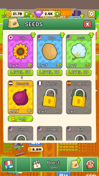 Tangkapan skrin Harvest Inc. - Idle Farm