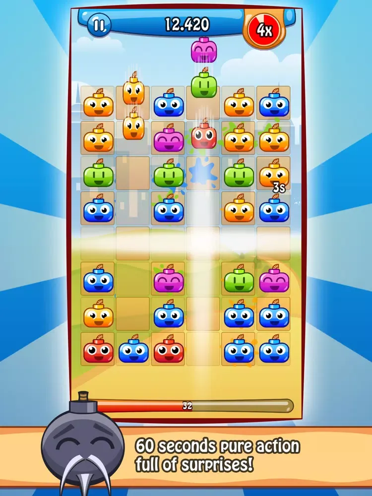 Happy Bombs - Connect 3+ Game iPad  Screenshots