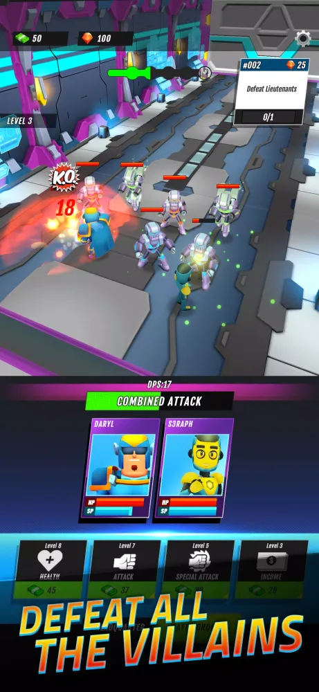 Скриншоты Superheroes Idle RPG League