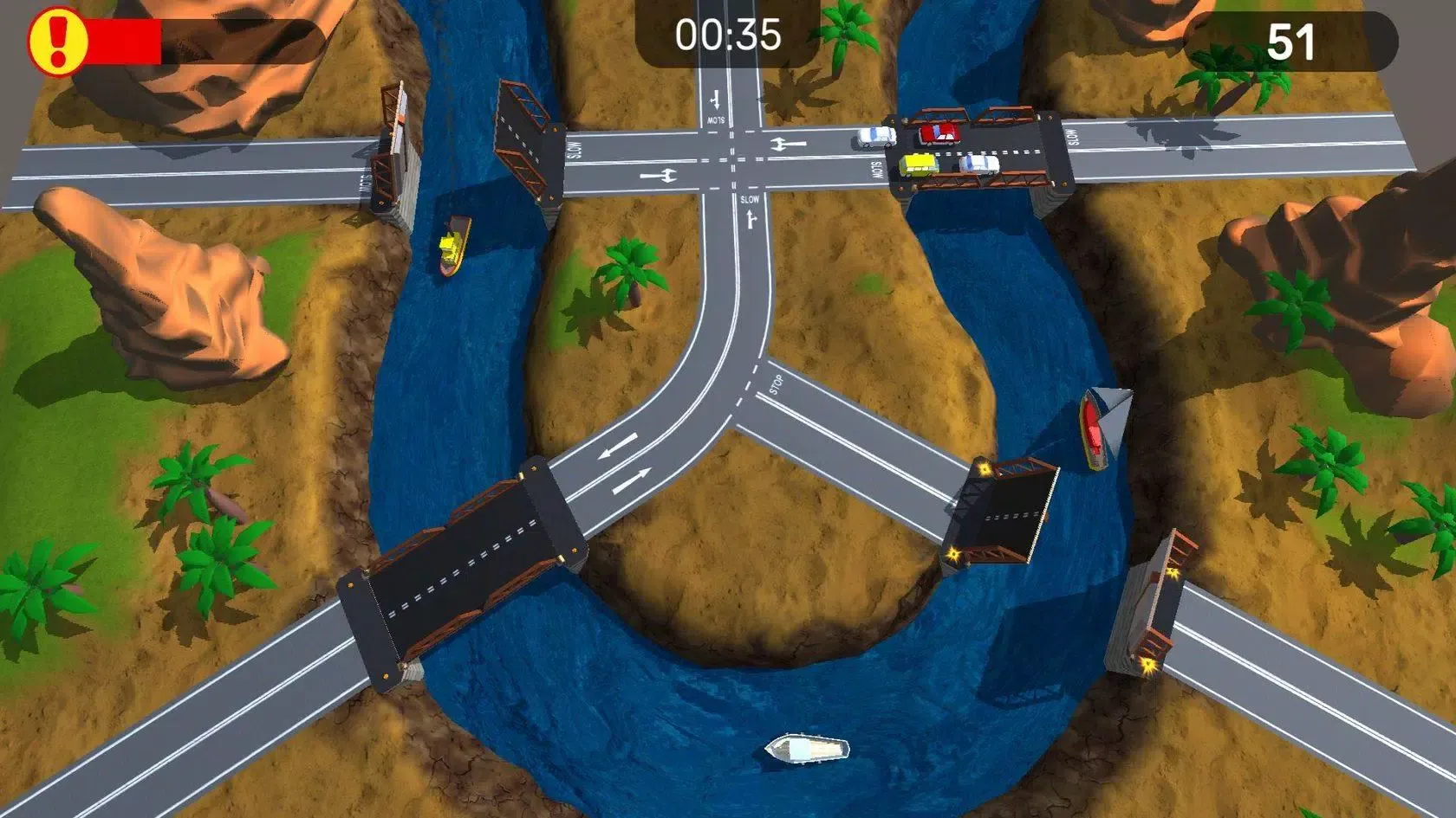 ภาพหน้าจอของ Tap-Tap bridges