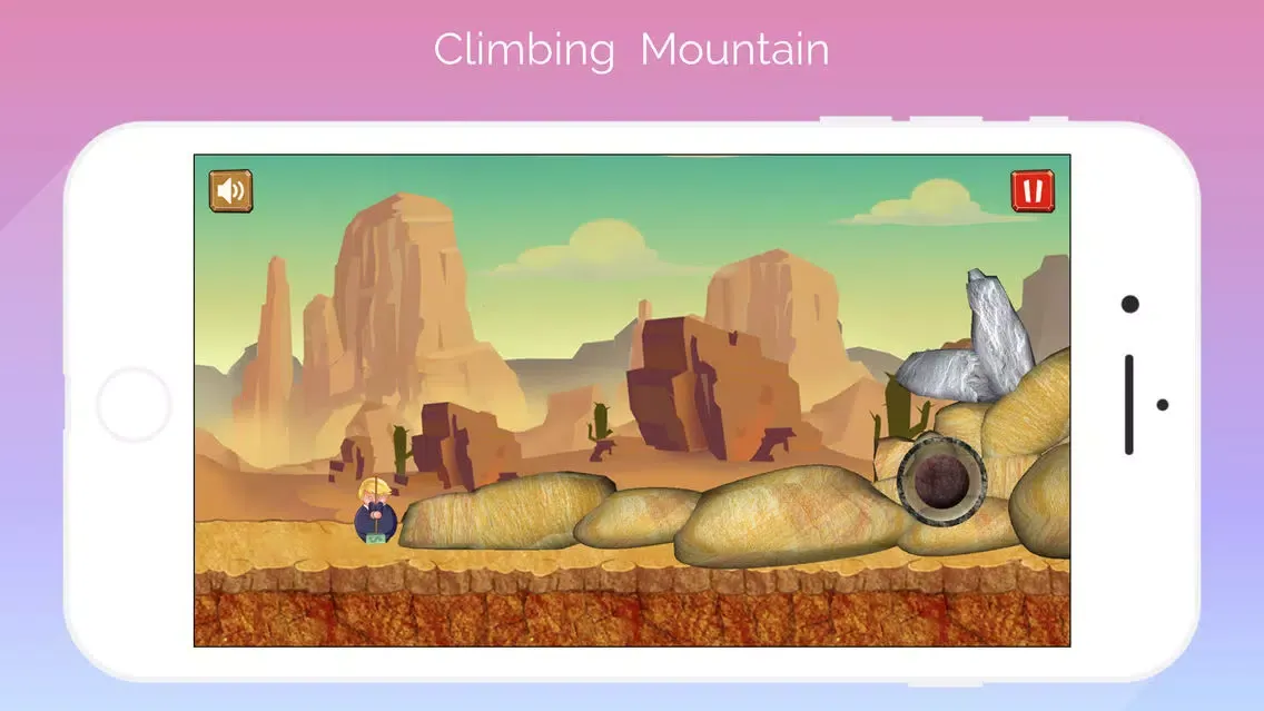 Screenshot di Getting over it Trump, Game Y8