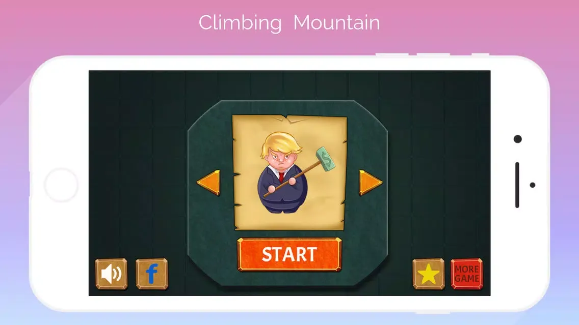 Screenshot di Getting over it Trump, Game Y8