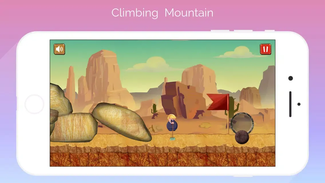 Screenshot di Getting over it Trump, Game Y8