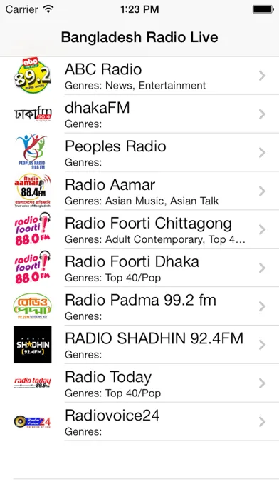 Bangladesh Radio Live Player (Bengali / Bangla Stations) Screenshots