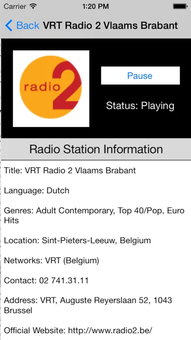 Capturas de pantalla de Belgium Radio Live Player: België/Belgique/Belgien