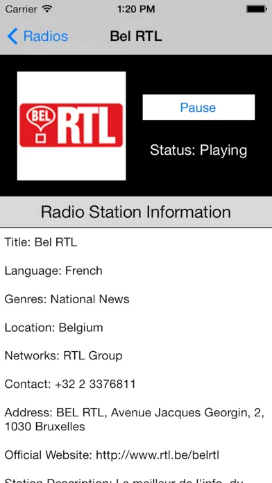 Capturas de pantalla de Belgium Radio Live Player: België/Belgique/Belgien