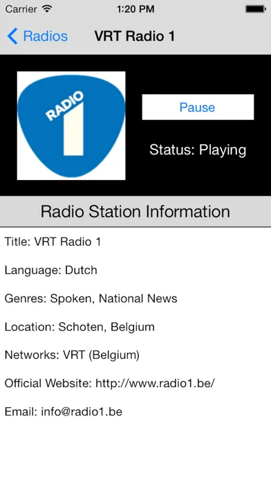 Capturas de pantalla de Belgium Radio Live Player: België/Belgique/Belgien