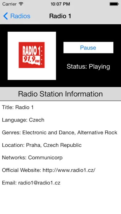Czech Republic Radio Player (Česká republika rádio, čeština, Česko, Český)应用截图