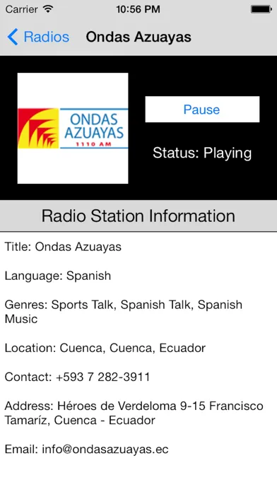 Ecuador Radio Live Player (Quito / Spanish / Equador) Screenshots