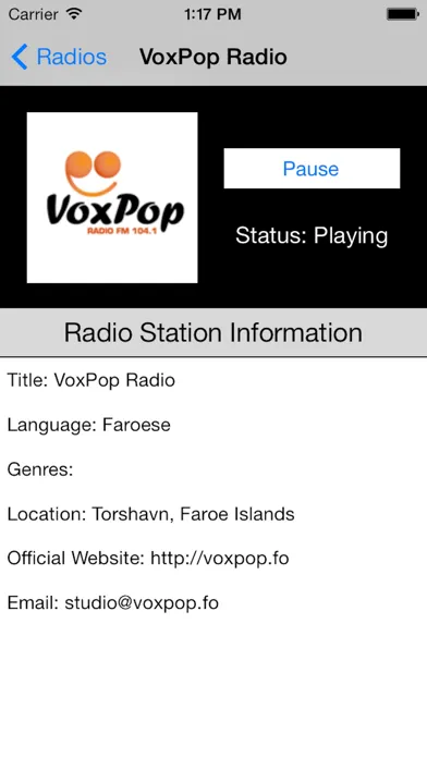 Скриншоты Faroe Islands Radio Live