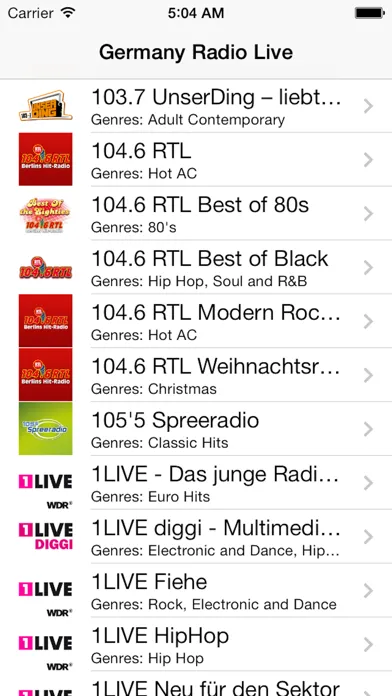 Ảnh chụp màn hình của Germany Radio Live (Deutschland - Deutsch / German Radio)