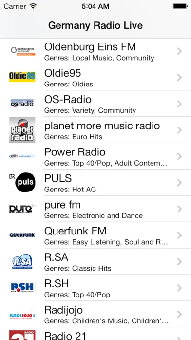 Ảnh chụp màn hình của Germany Radio Live (Deutschland - Deutsch / German Radio)