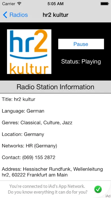 Ảnh chụp màn hình của Germany Radio Live (Deutschland - Deutsch / German Radio)