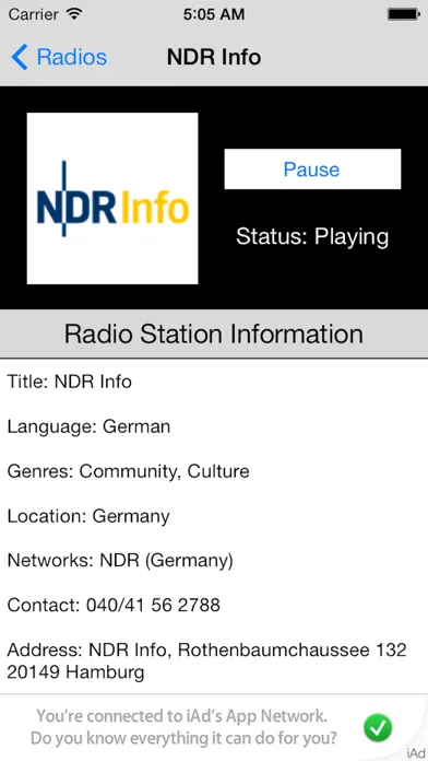 Ảnh chụp màn hình của Germany Radio Live (Deutschland - Deutsch / German Radio)
