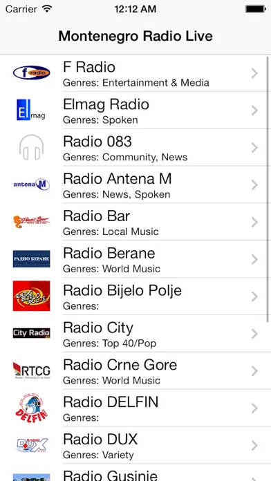 Ảnh chụp màn hình của Montenegro Radio Live Player (Montenegrin)