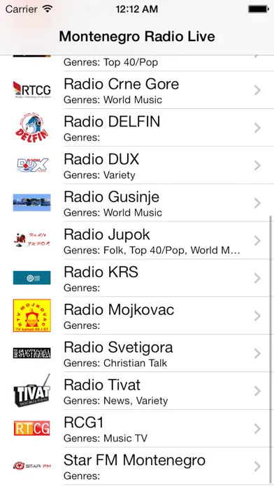 Ảnh chụp màn hình của Montenegro Radio Live Player (Montenegrin)