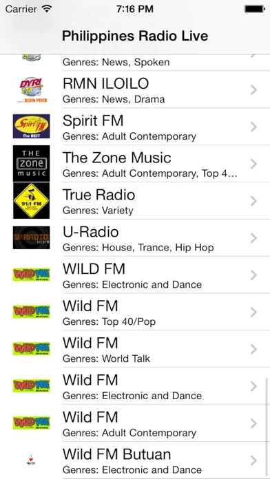 Tangkapan skrin Philippines Radio Live Player (Manila / Filipino / Pilipino / Tagalog / Pinoy / Pilipinas radyo)