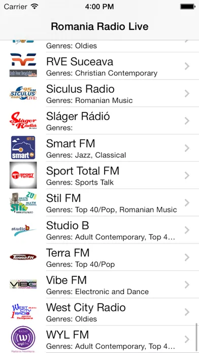 Ảnh chụp màn hình của Romania Radio Live Player (Romanian / român)