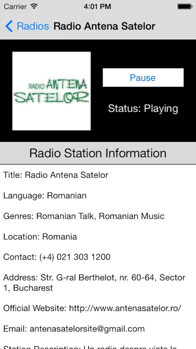 Ảnh chụp màn hình của Romania Radio Live Player (Romanian / român)