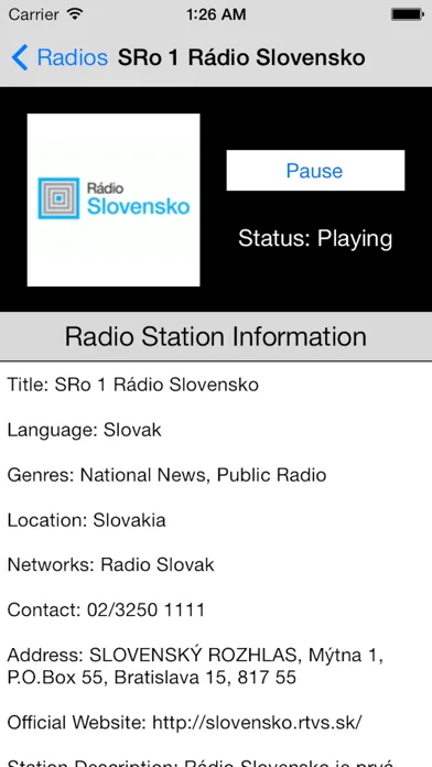 Slovakia Radio Live Player (Slovak / Slovensko)应用截图