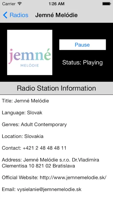Slovakia Radio Live Player (Slovak / Slovensko)应用截图