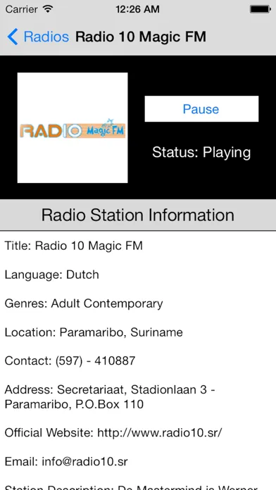 Suriname Radio Live Player (Paramaribo / Dutch) Screenshots