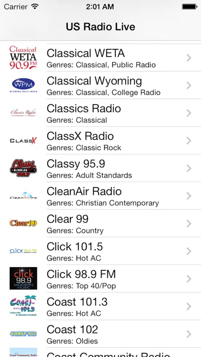 Zrzuty ekranu US Radio Live (United States of America USA)