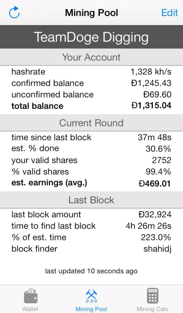 Shibe Helper - A Dogecoin mining helper スクリーンショット