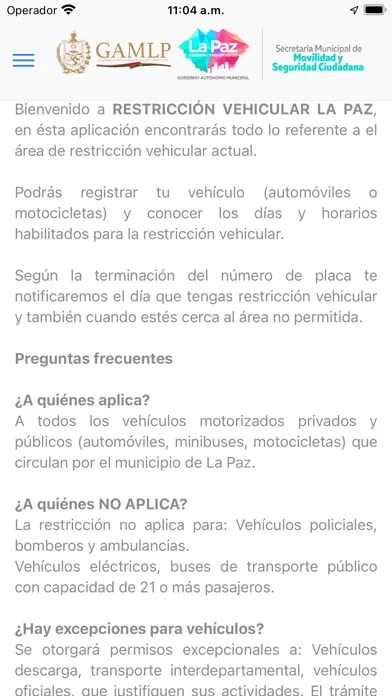 Captures d'écran de Restricción Vehicular La Paz