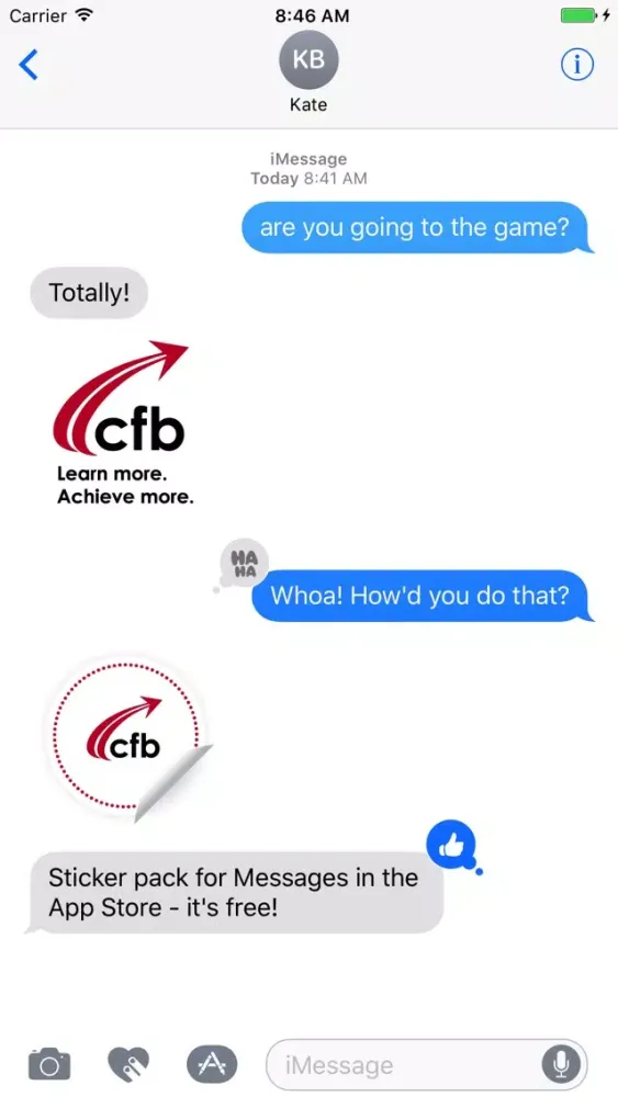 Capturas de tela do CFB Stickers for Messages