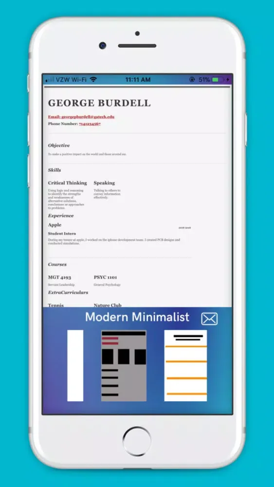 Resume Writer(Excel)應用截圖