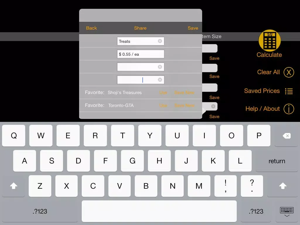 Tangkapan skrin Unit Pricer iPad 
