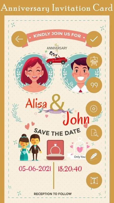 Capturas de tela do Anniversary Invitation Card HD