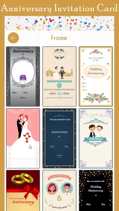 Capturas de tela do Anniversary Invitation Card HD
