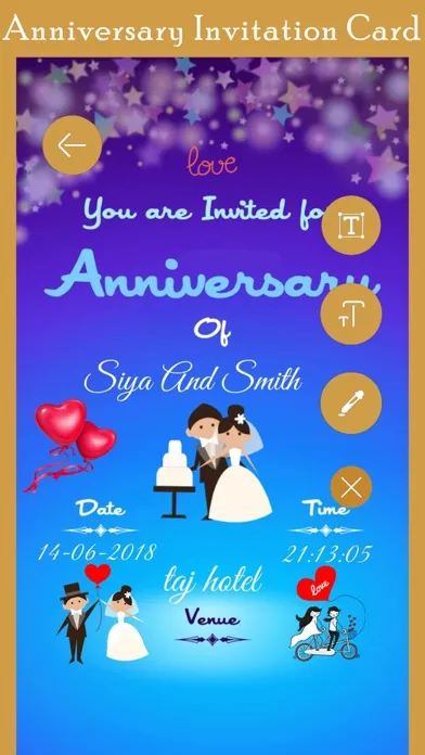 Capturas de tela do Anniversary Invitation Card HD