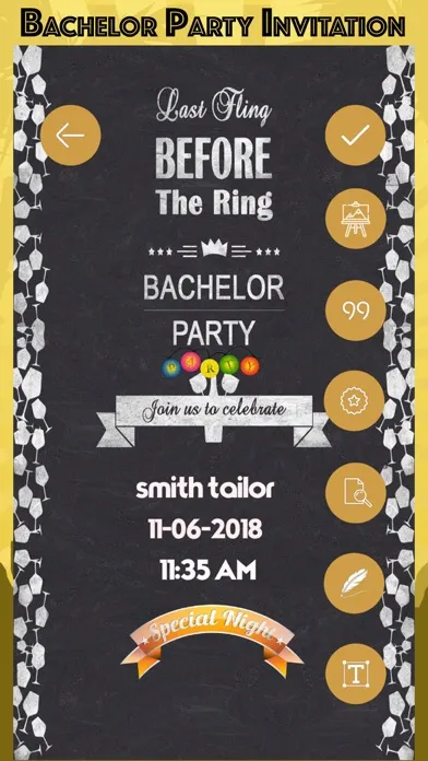 Bachelor Party Invitation Card 스크린샷