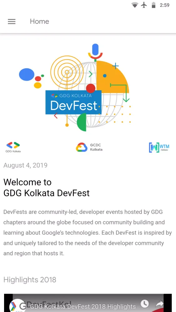 GDG Kolkata DevFest, 2019 스크린샷