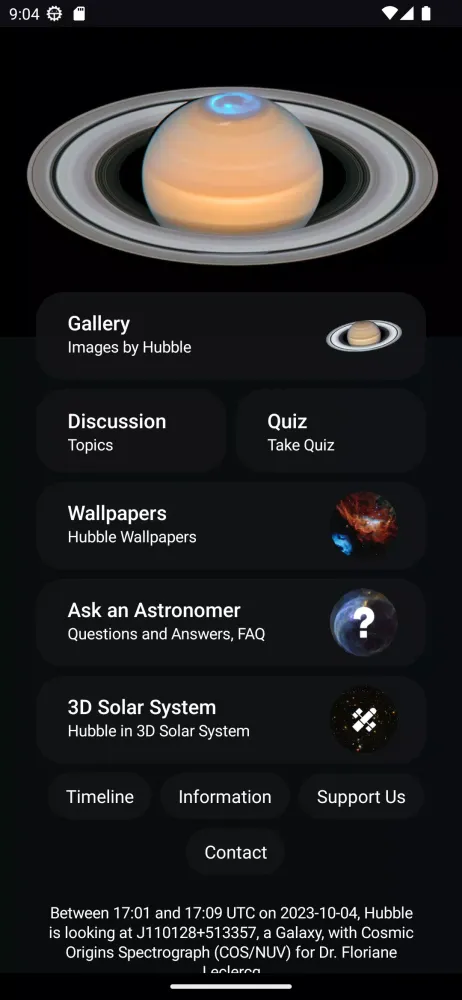 Hubble Space Telescope Tracker Screenshots