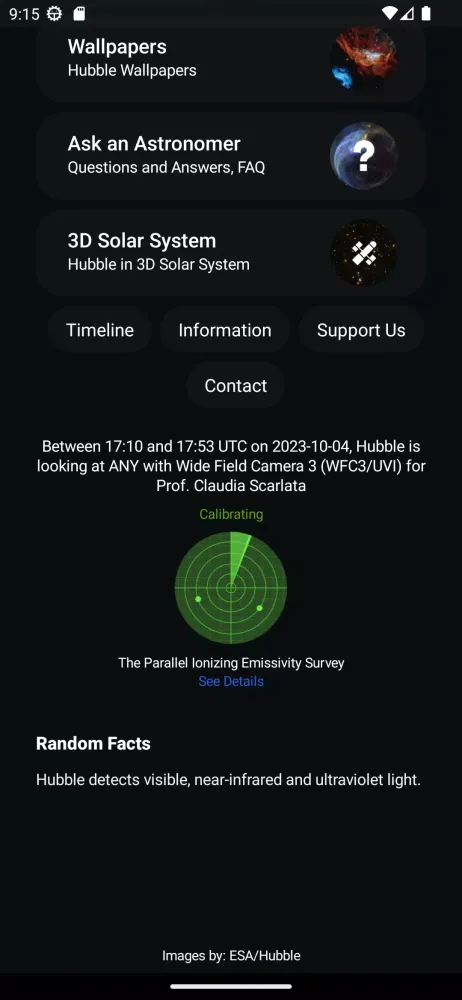 Hubble Space Telescope Tracker Screenshots