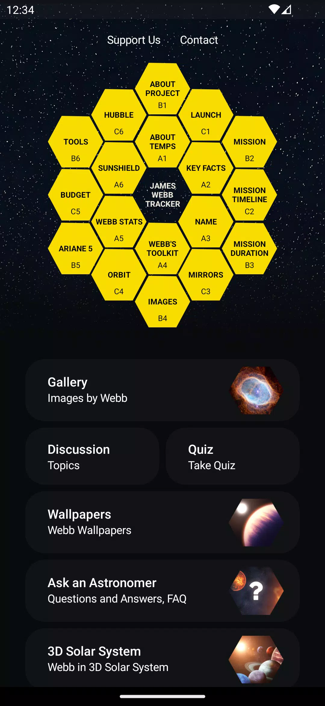 James Webb Tracker Screenshots