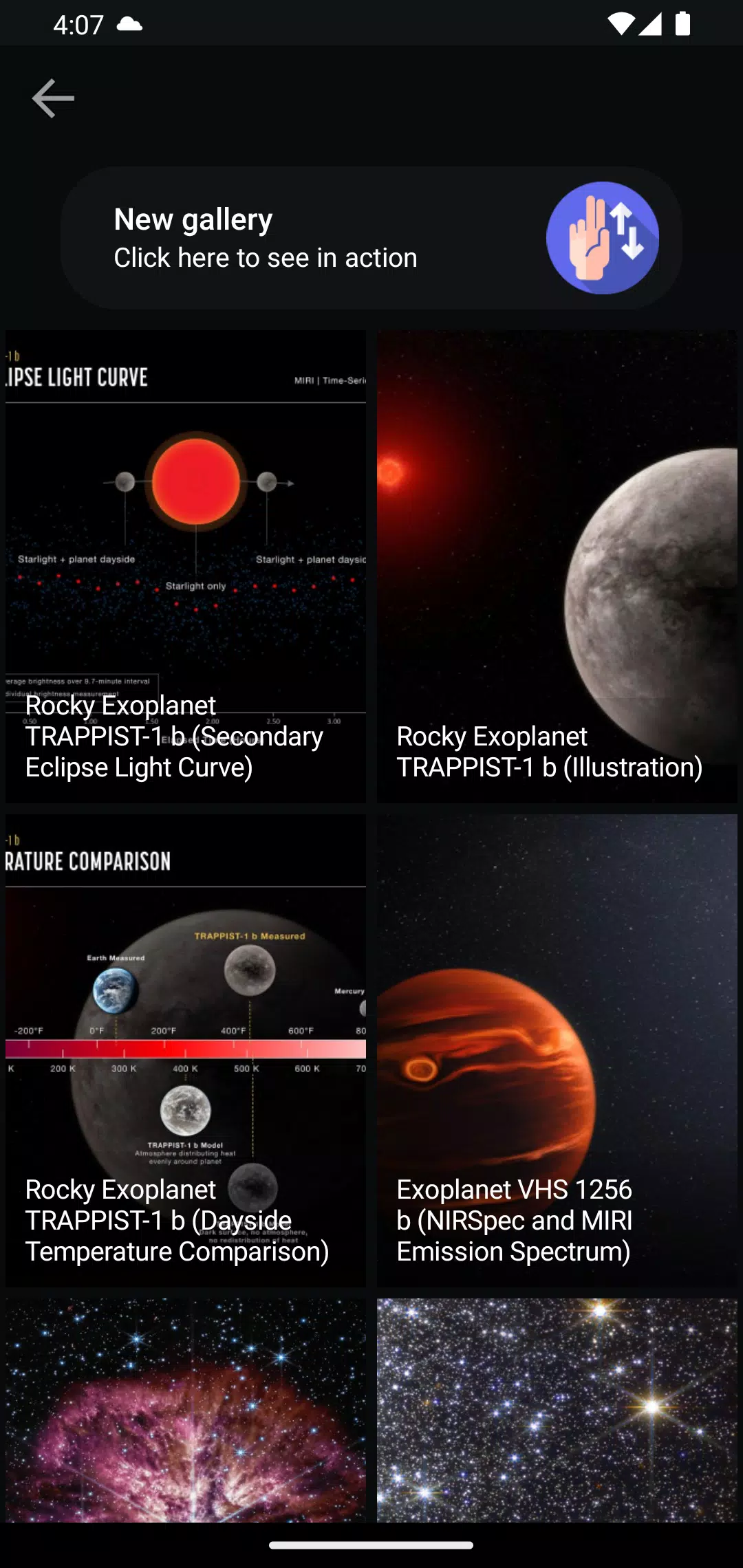 James Webb Tracker Screenshots