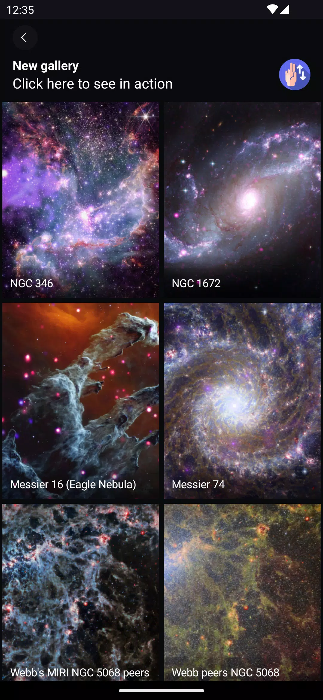 James Webb Tracker Screenshots