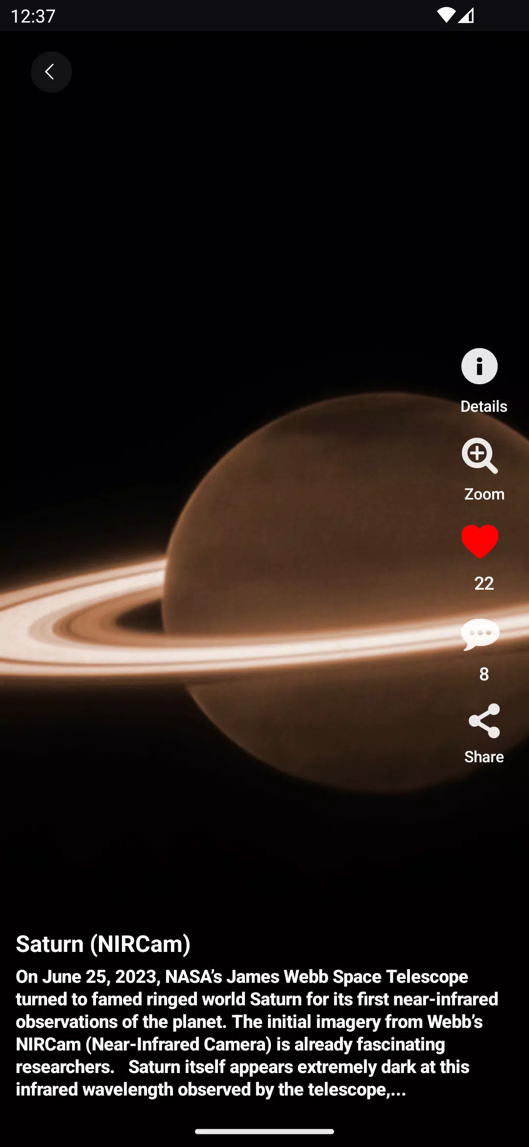 James Webb Tracker Screenshots