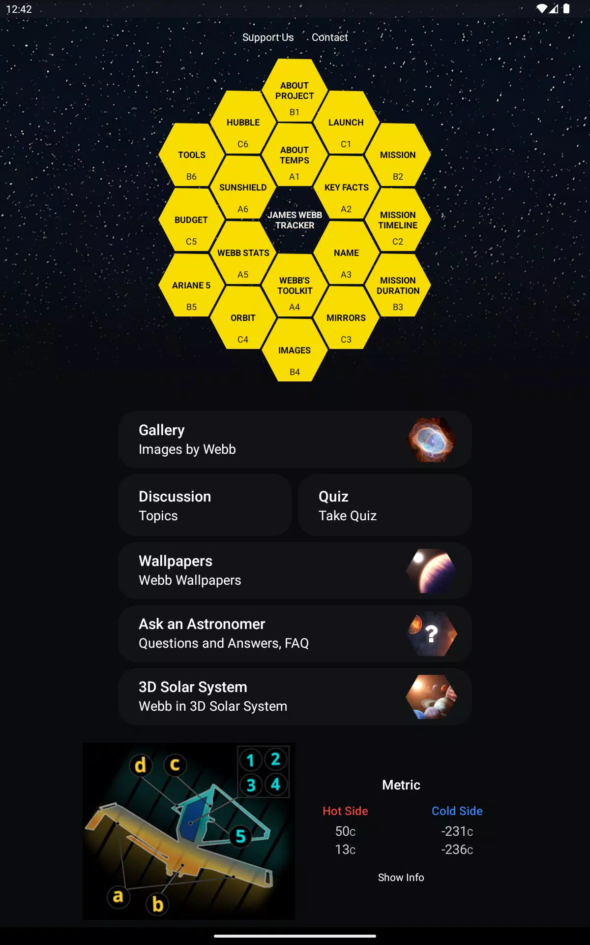 James Webb Tracker Screenshots