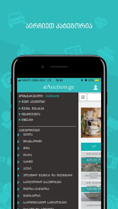 eAuction.ge Ekran Görüntüleri