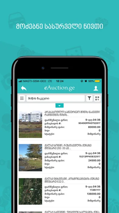 eAuction.ge Ekran Görüntüleri
