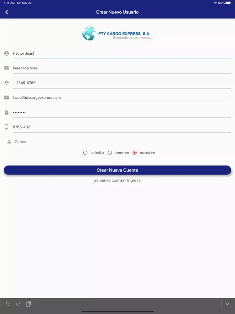 Скриншоты PTY Cargo Express App iPad 