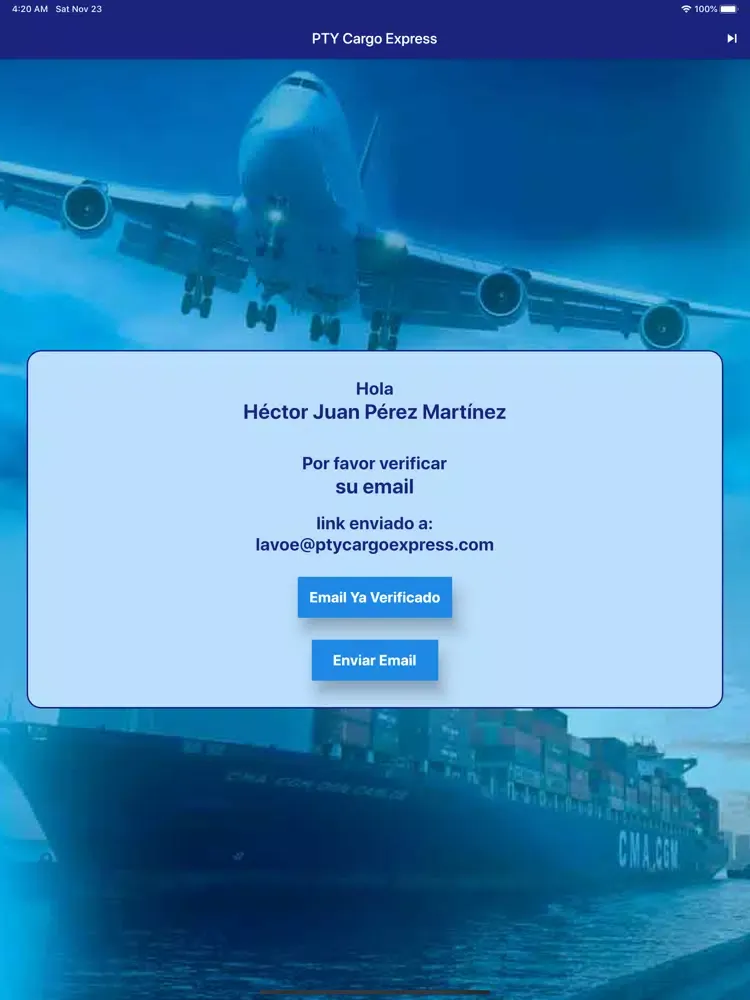 Скриншоты PTY Cargo Express App iPad 