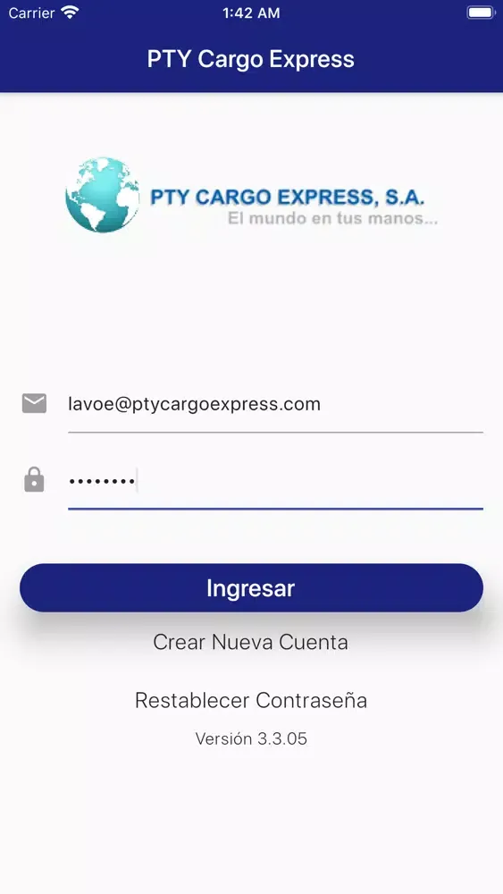Скриншоты PTY Cargo Express App