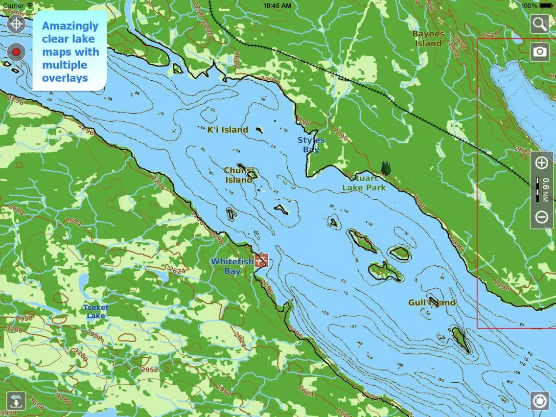 Aqua Map Br. Columbia Lakes HD iPad 應用截圖